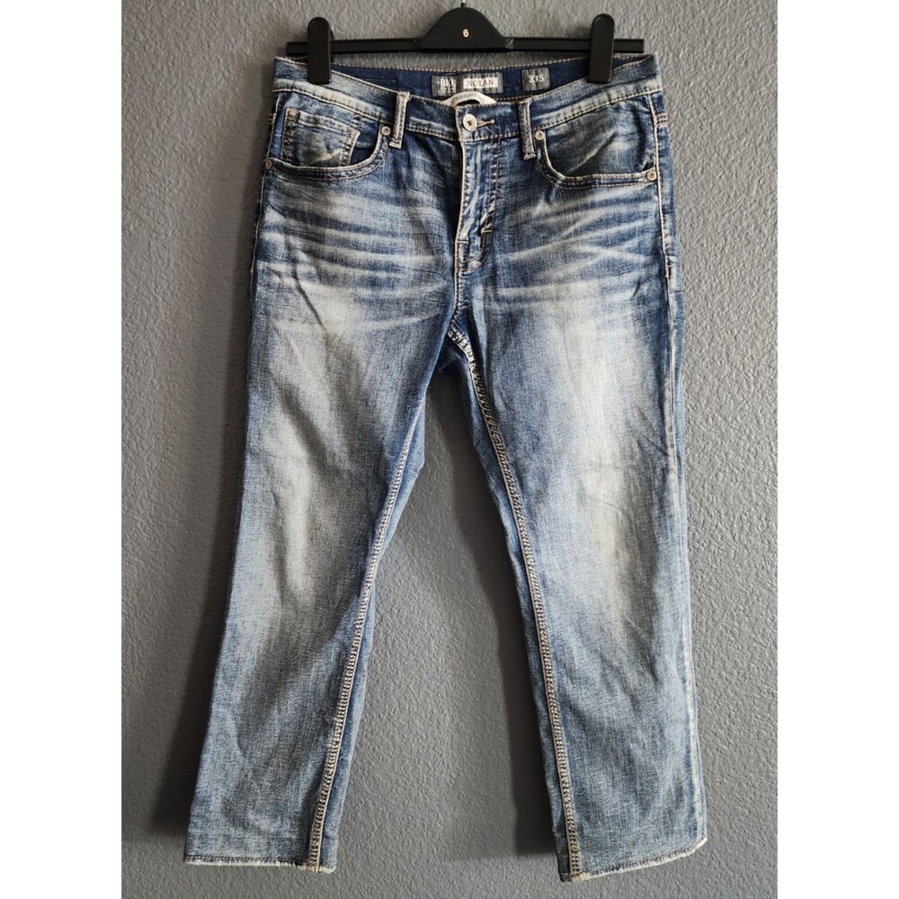 Buckle BKE Nolan Men's 33x27 Straight Leg Jeans Medium Wash Blue Denim